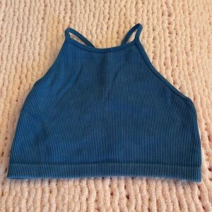 All in Motion Blue Ribbed Tank Top